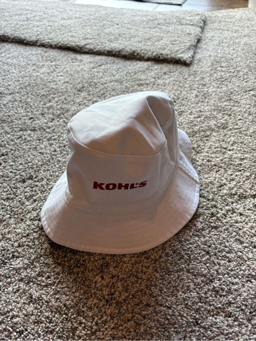 Kids Red Bucket Hat with Collegiate W Pattern